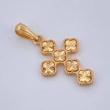 Dije Cruz Trebol 2.4gr / 3cm / Oro Amarillo 18K &