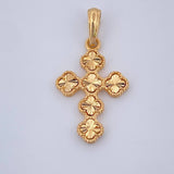 Dije Cruz Trebol 2.4gr / 3cm / Oro Amarillo 18K &