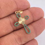 Dije Cruz Trebol 2gr / 3.5cm / Dos Oros Amarillo Negro 18K &