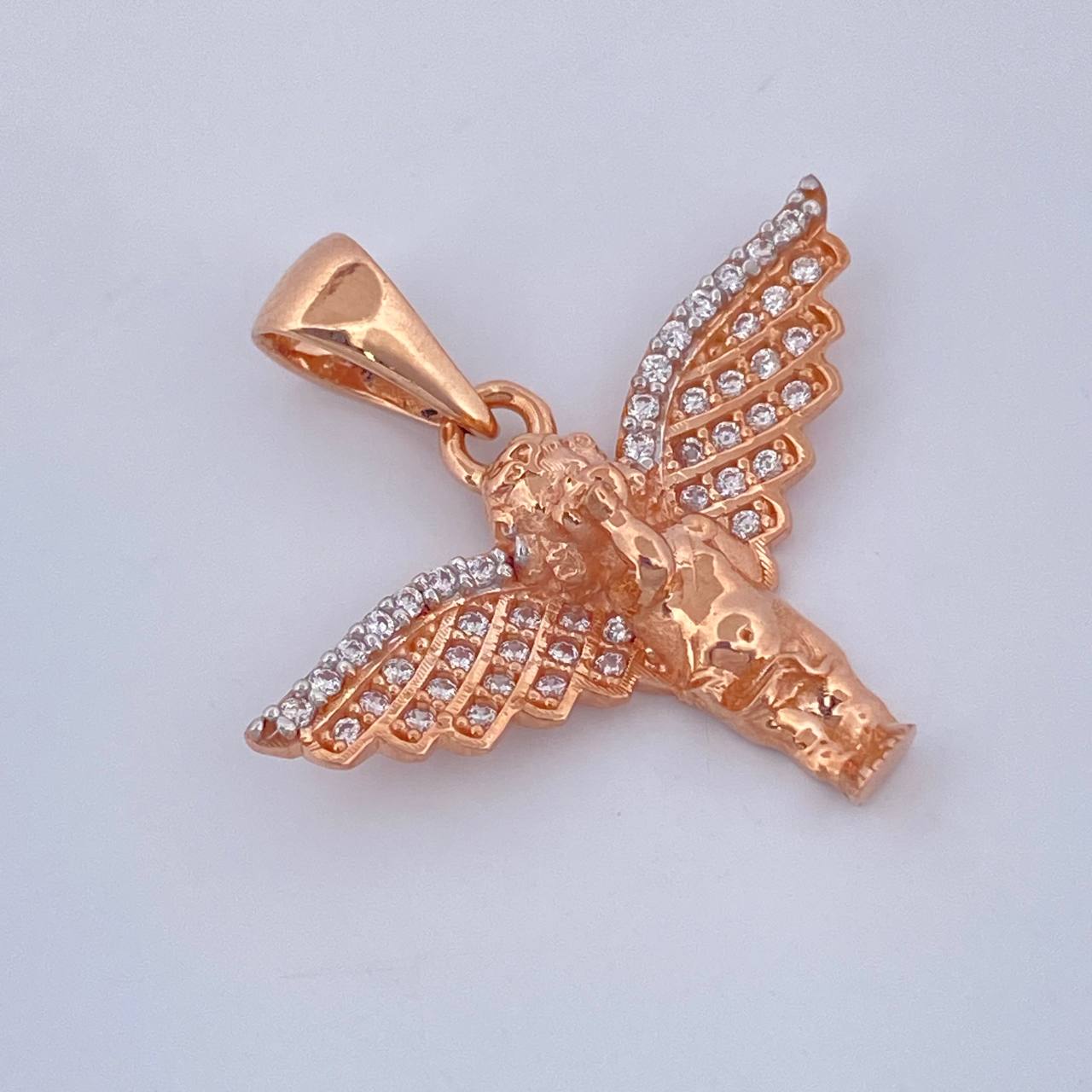 Dije Angel 2.8gr / 2.5cm / Dos Oros Rosa Blanco 18K &
