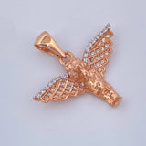 Dije Angel 2.8gr / 2.5cm / Dos Oros Rosa Blanco 18K &