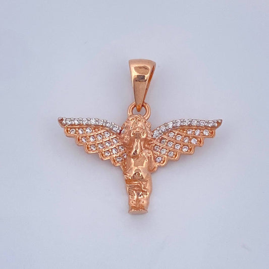 Dije Angel 2.8gr / 2.5cm / Dos Oros Rosa Blanco 18K &