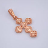 Dije Cruz Trebol 2.35gr / 3cm / Oro Rosa 18K &