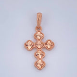 Dije Cruz Trebol 2.35gr / 3cm / Oro Rosa 18K &