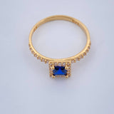 Anillo Halo Cuadrado 2gr / T7 1/4 / Oro Amarillo 18K &