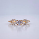 Anillo Moño 1.75gr / T6 1/2 / Dos Oros Amarillo Blanco 18K &