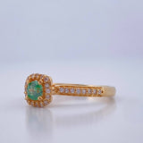 Anillo Halo Cuadrado 2.25gr / T7 / Oro Amarillo 18K &
