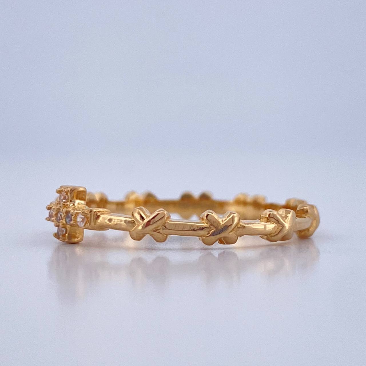 Anillo Cruz Cruzada 1.75gr / T7 1/2 / Oro Amarillo 18K &
