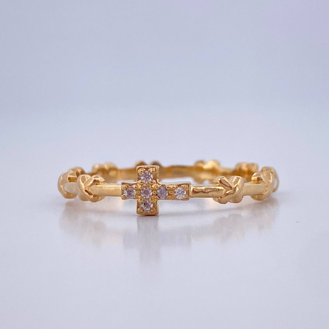 Anillo Cruz Cruzada 1.75gr / T7 1/2 / Oro Amarillo 18K &