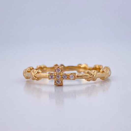 Anillo Cruz Cruzada 1.75gr / T7 1/2 / Oro Amarillo 18K &