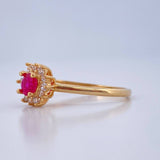 Anillo Halo Flor 1.75gr / T7 / Oro Amarillo 18K &