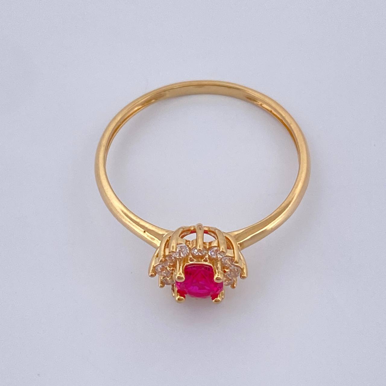 Anillo Halo Flor 1.75gr / T7 / Oro Amarillo 18K &