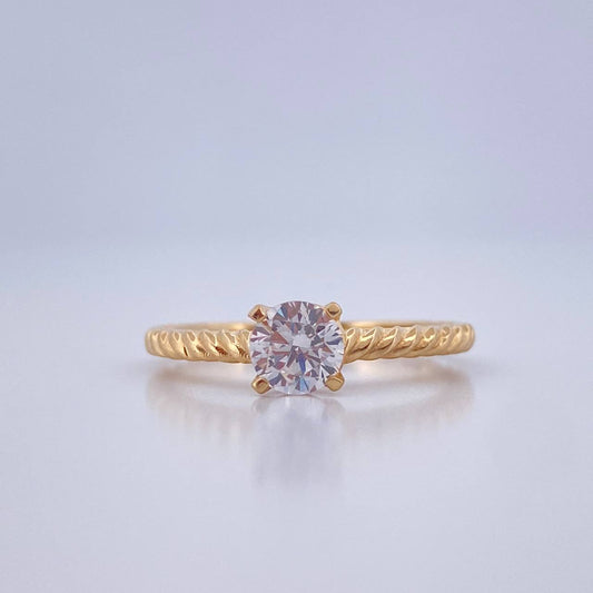 Anillo Solitario Entorchado 2.3gr / T5 3/4 / Oro Amarillo 18K &