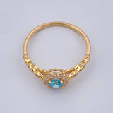 Anillo Halo Ojos 1.85gr / T6 1/2 / Oro Amarillo 18K &