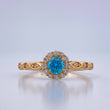 Anillo Halo Ojos 1.85gr / T6 1/2 / Oro Amarillo 18K &