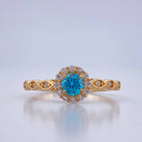 Anillo Halo Ojos 1.85gr / T6 1/2 / Oro Amarillo 18K &