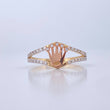 Anillo Corona RX 2.25gr / T8 / Dos Oros Blanco Rosa 18K &