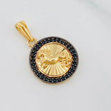 Dije Caballo 2.3g / 2.1cm Dos Oros Negro Amarillo 18K
