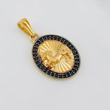 Dije Caballo 2.45g / 2.5cm Dos Oros Negro Amarillo 18K