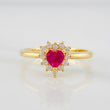Anillo Halo Corazón 2.55g / T6 Oro Amarillo 18K