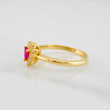 Anillo Halo Corazón 2.55g / T6 Oro Amarillo 18K
