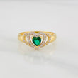 Anillo Halo Doble Corazón 2.3g / T7 Oro Amarillo 18K