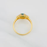 Anillo Halo Doble Corazón 2.3g / T7 Oro Amarillo 18K