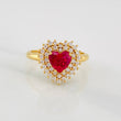 Anillo Halo Corazón 3.5g / T6 1/4 Oro Amarillo 18K