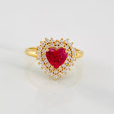 Anillo Halo Corazón 3.5g / T6 1/4 Oro Amarillo 18K