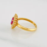 Anillo Halo Corazón 3.5g / T6 1/4 Oro Amarillo 18K