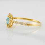 Anillo Halo Gota 1.45g / T7 Oro Amarillo 18K