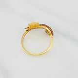 Anillo Gato 2g / T5 3/4 Dos Oros Negro Amarillo 18K