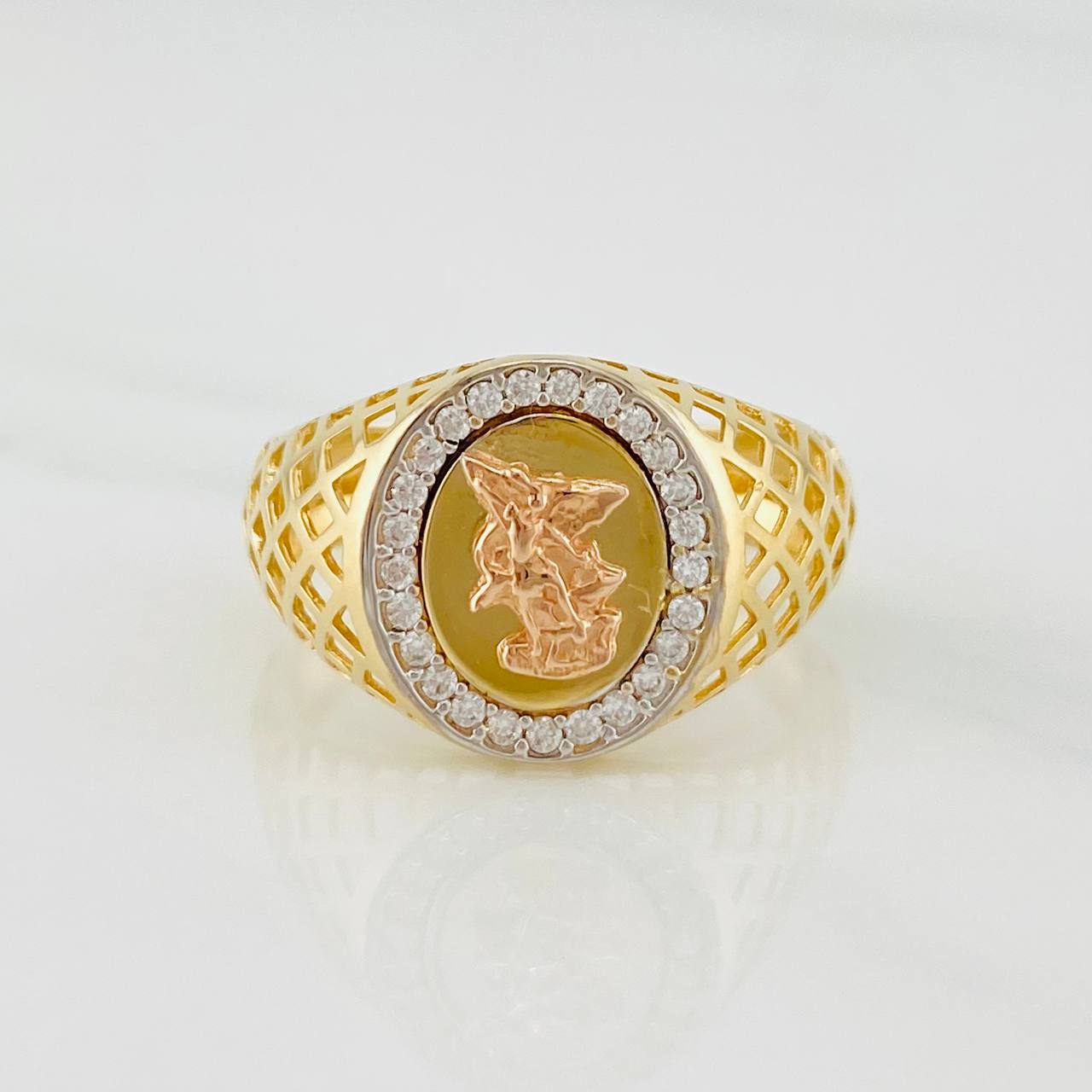 Anillo San Miguel Arcangel 5.2g / T11 Tres Oros 18K