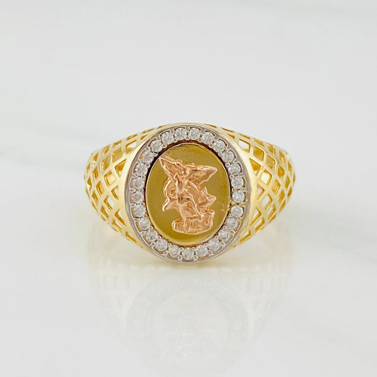 Anillo San Miguel Arcángel 5.2g / T11 Tres Oros 18K