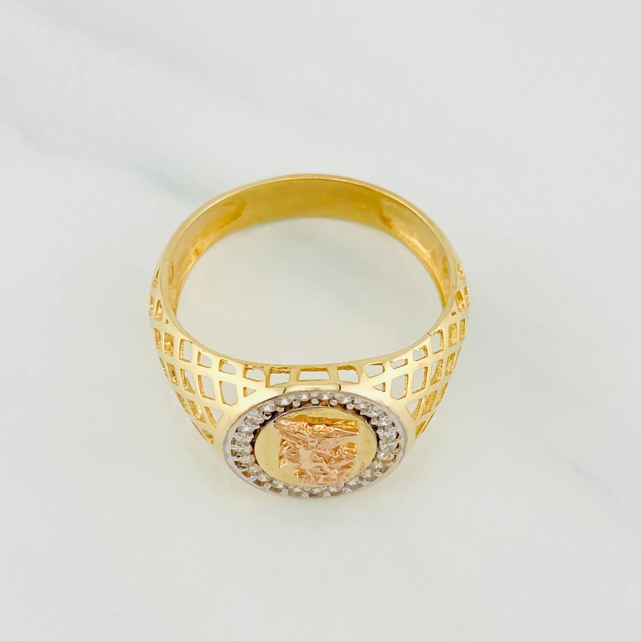 Anillo San Miguel Arcangel 5.2g / T11 Tres Oros 18K