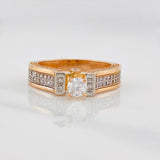 Anillo Solitario Puente 4.85g / T7 Dos Oros Blanco Rosa 18K