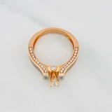 Anillo Solitario Puente 4.8g / T7 1/4 Dos Oros Blanco Rosa 18K