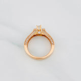 Anillo Solitario Puente 4.85g / T7 Dos Oros Blanco Rosa 18K