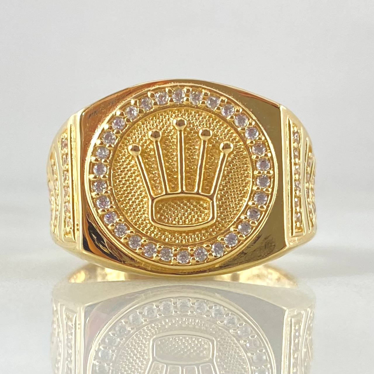 Anillo Radial Corona Texturizada 8.5gr / T8 1/4 / Oro 18K