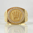 Anillo Radial Corona Texturizada 8.5gr / T8 1/4 / Oro 18K
