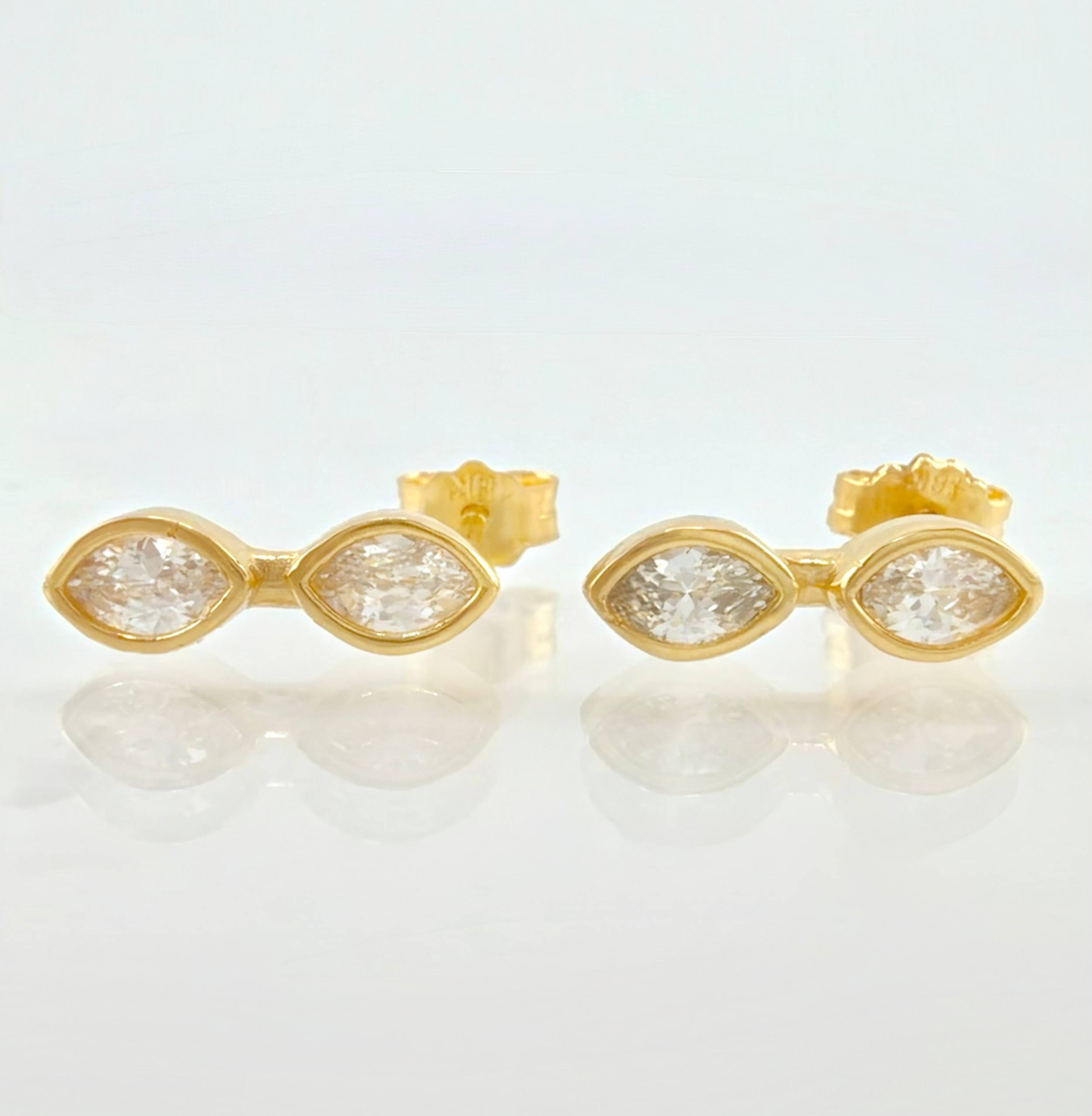 Topos Ojos Binoculares 1.9gr / 1.4cm / Oro Amarillo 18K