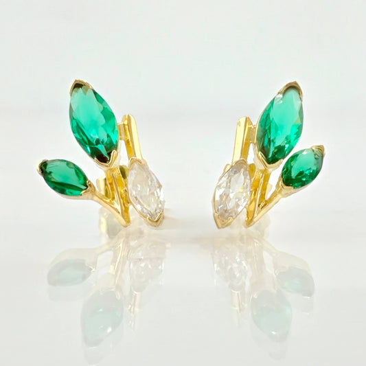 Topos Muerdago Tres Hojas 2.15gr / 1.5cm / Oro Amarillo 18K