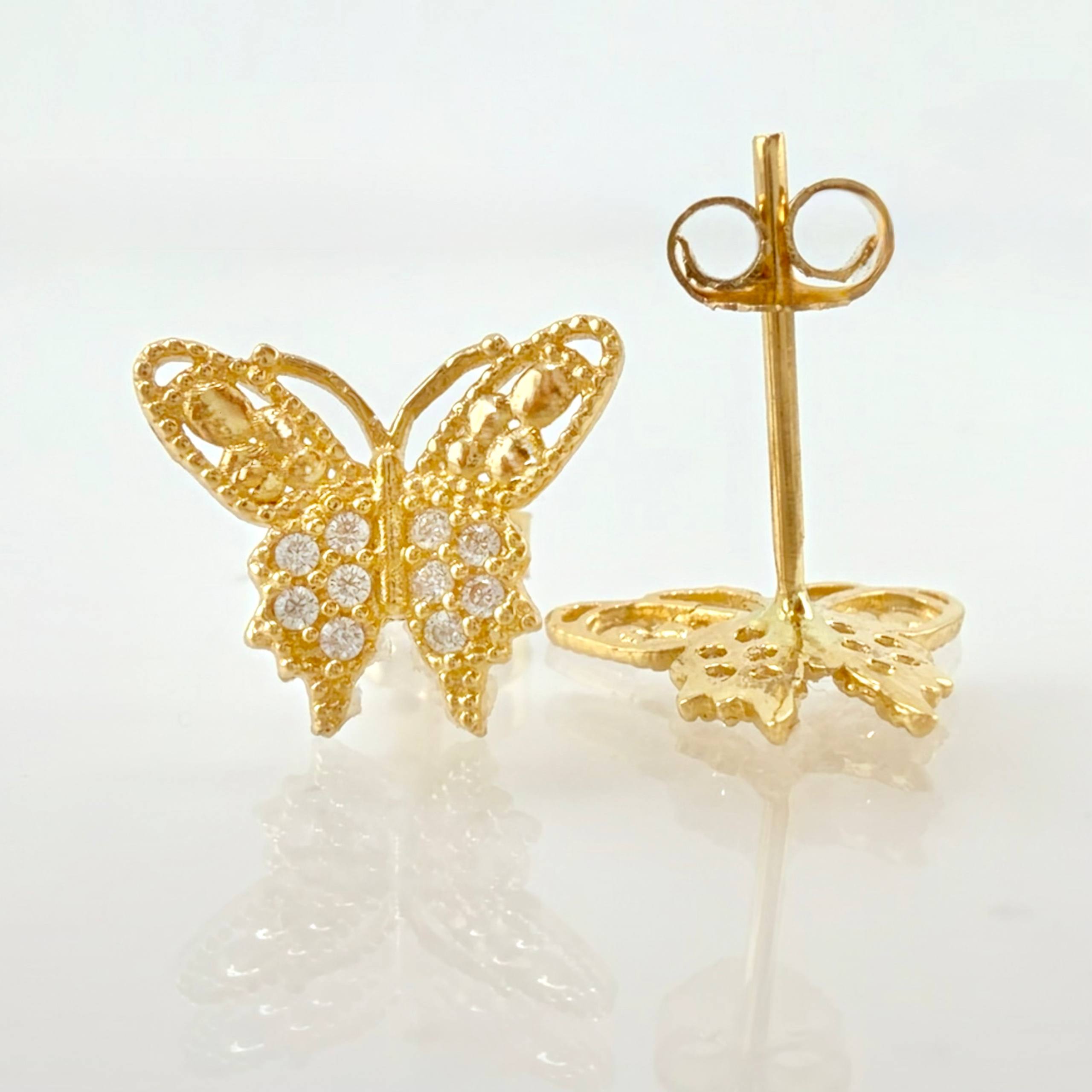 Topos Mariposa 1.4gr / 1cm / Oro Amarillo 18K *