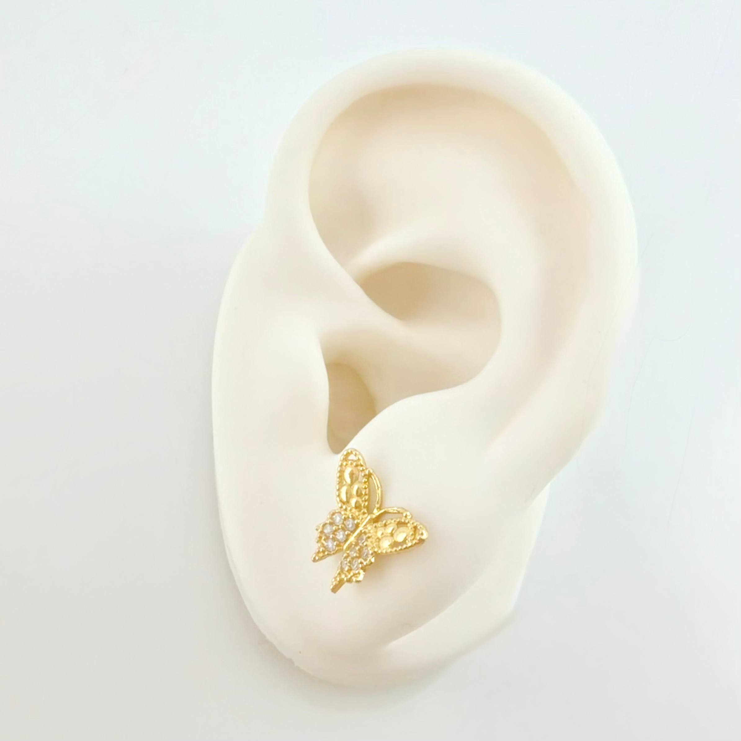 Topos Mariposa 1.4gr / 1cm / Oro Amarillo 18K *