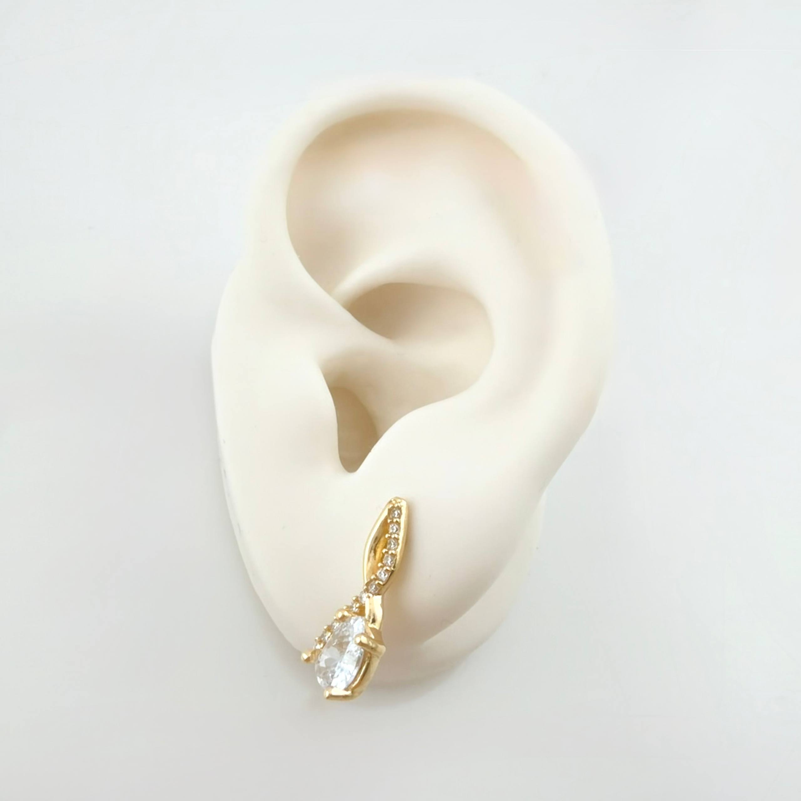 Topos Gota Cursiva 3.45gr / 1.7cm / Oro Amarillo 18K