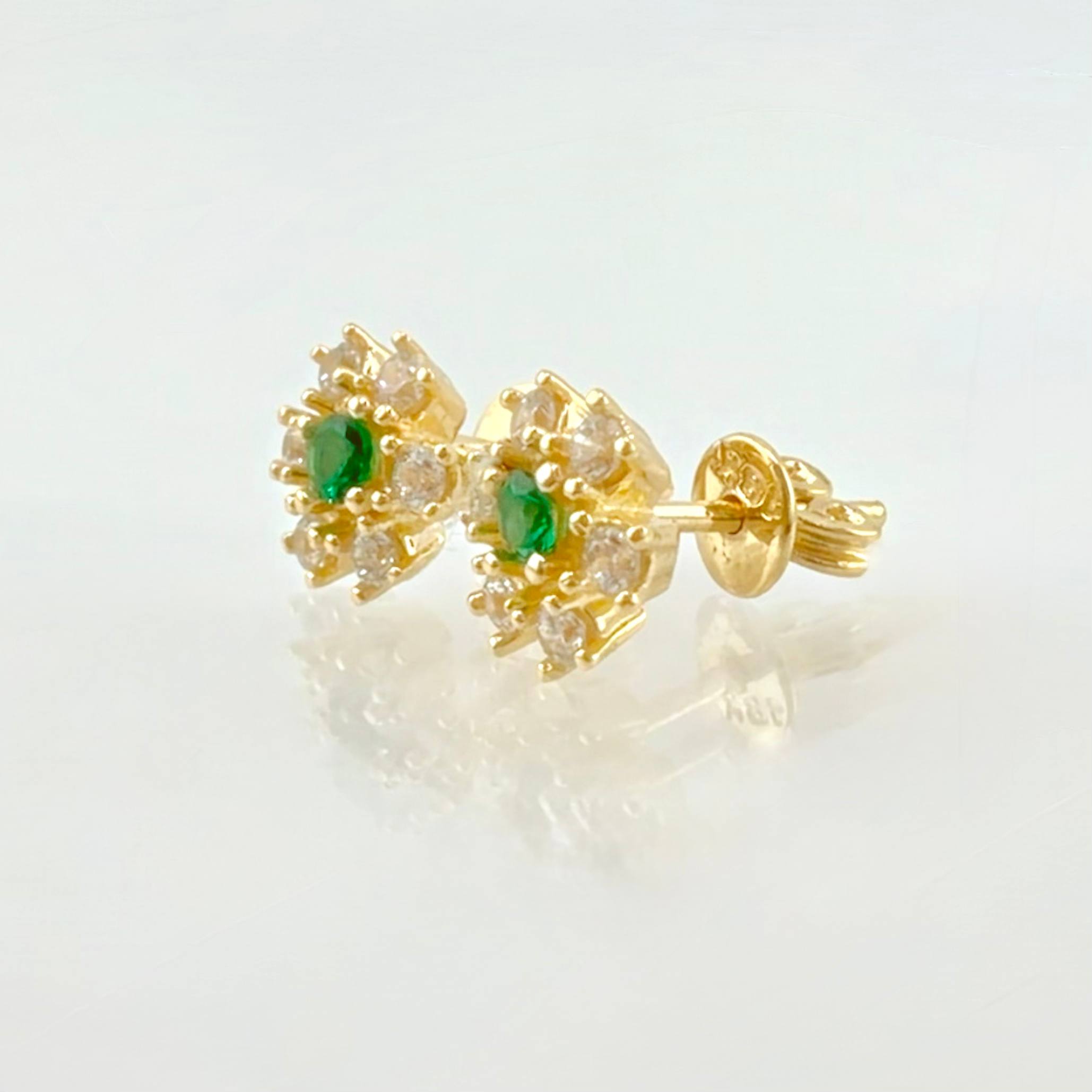 Topos Flor Invernal 2.4gr / 7mm Oro Amarillo 18K *