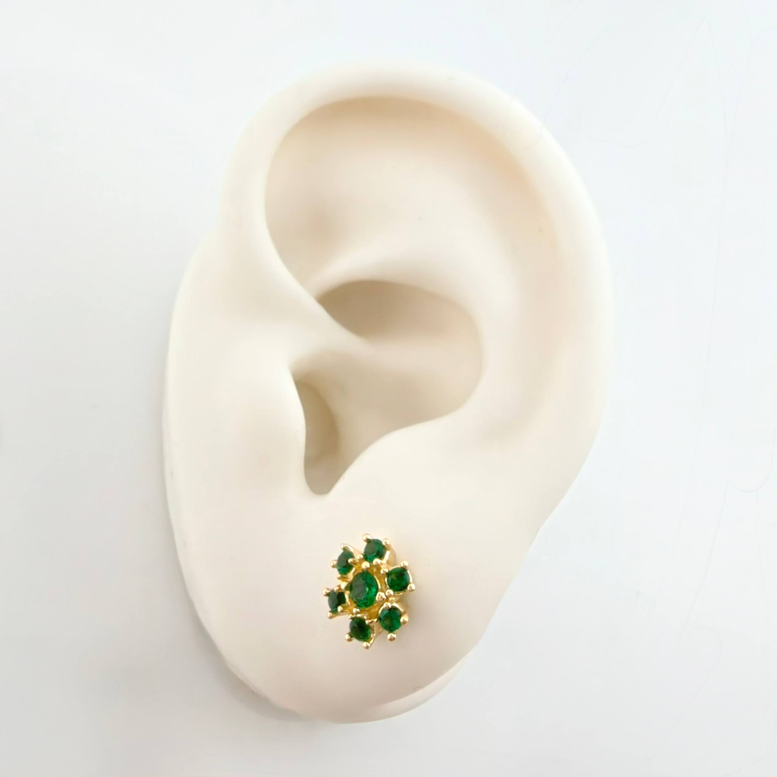 Topos Flor Invernal 2.35gr / 7mm Oro Amarillo 18K