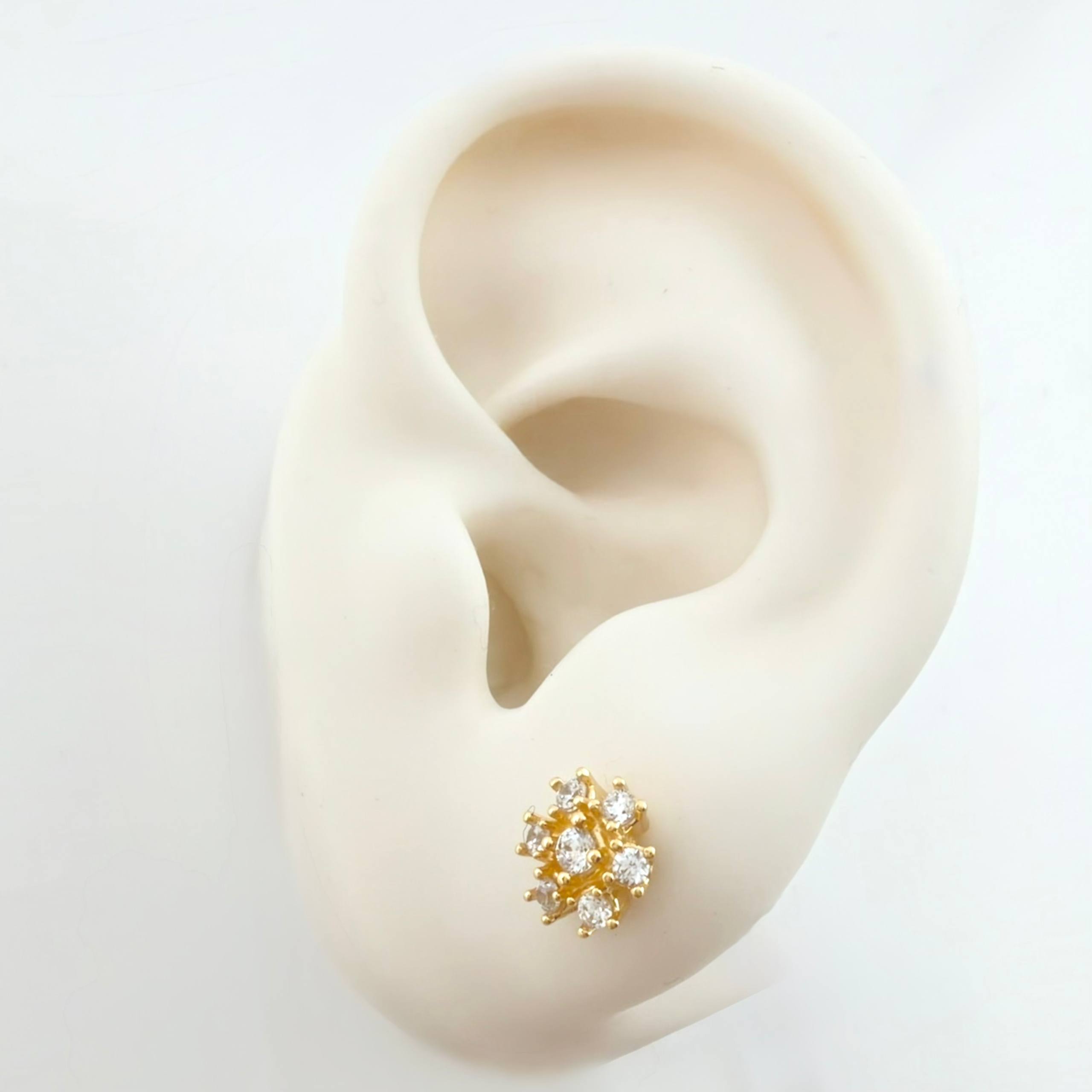 Topos Flor Invernal 2.45gr / 7mm Oro Amarillo 18K