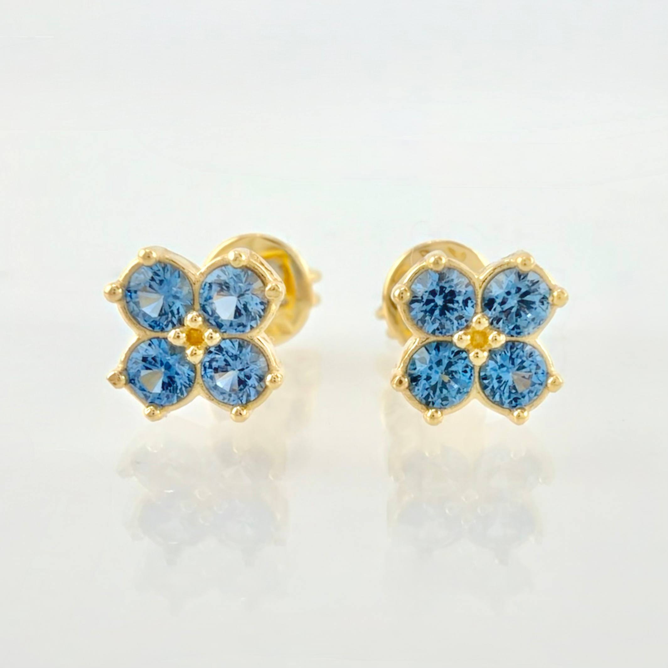 Topos Flor Trebol 1.65gr / 6mm Oro Amarillo 18K