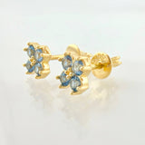 Topos Flor Trebol 1.65gr / 6mm Oro Amarillo 18K